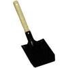 Metal coal shovel, black, painted, wooden handle
